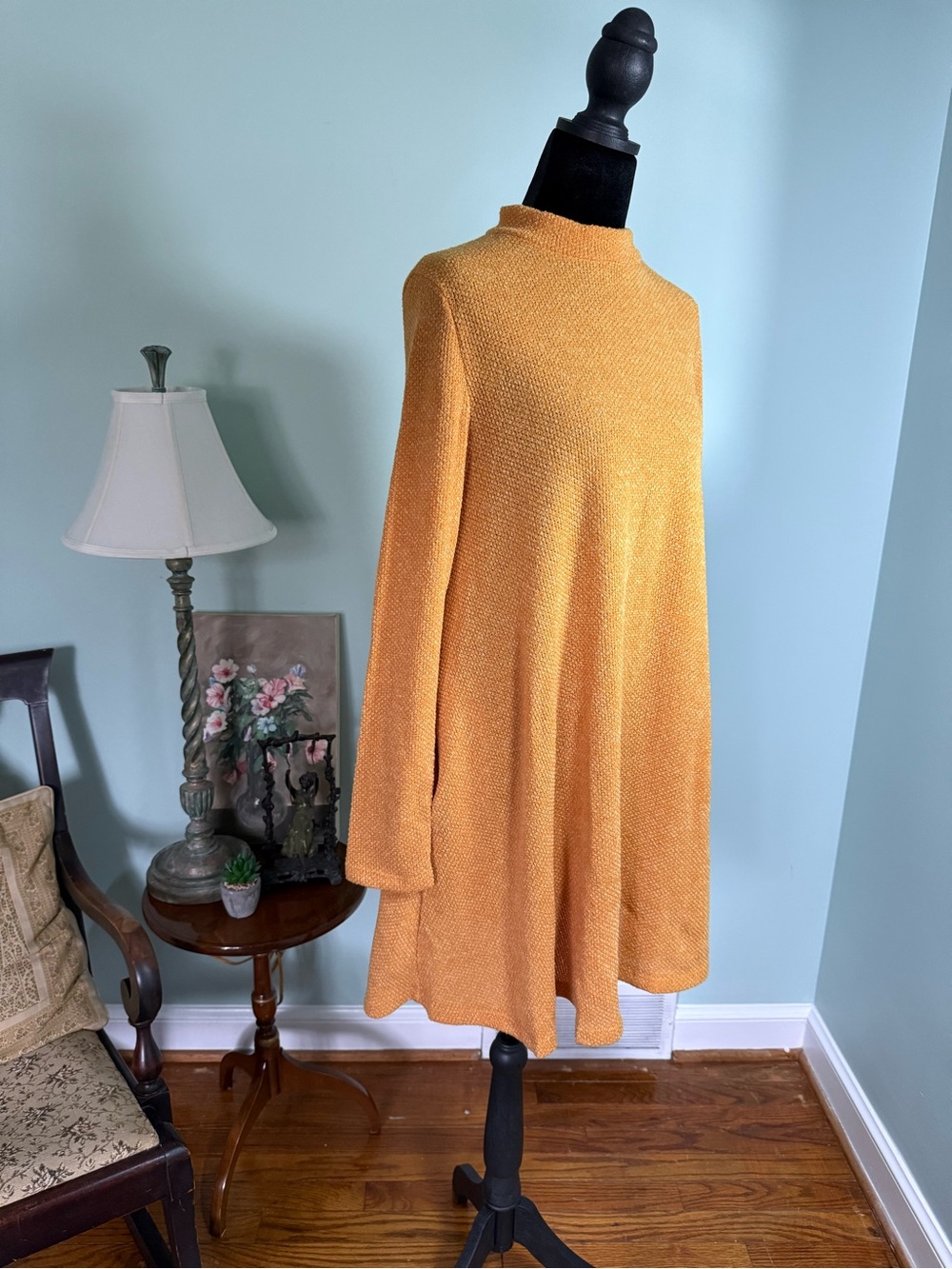 Retro NWOT mts Long Sleeve Swing Dress in Mustard Yellow size S